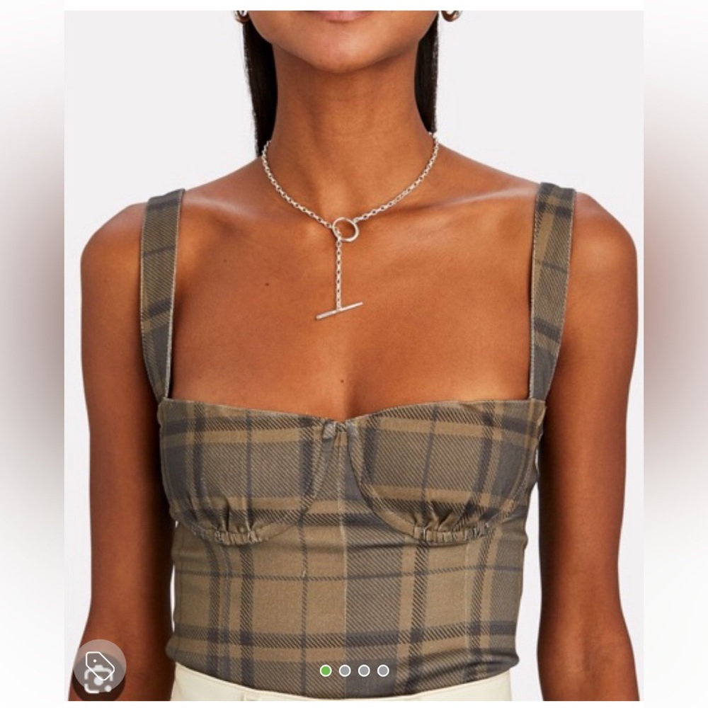WeWoreWhat Plaid Bustier Crop Top